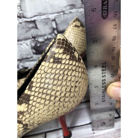 Giuseppe Zanotti Ivory Cream SnakeSkin Leather Pointed Strap Heels Women Sz 37EU - Picture 13 of 16